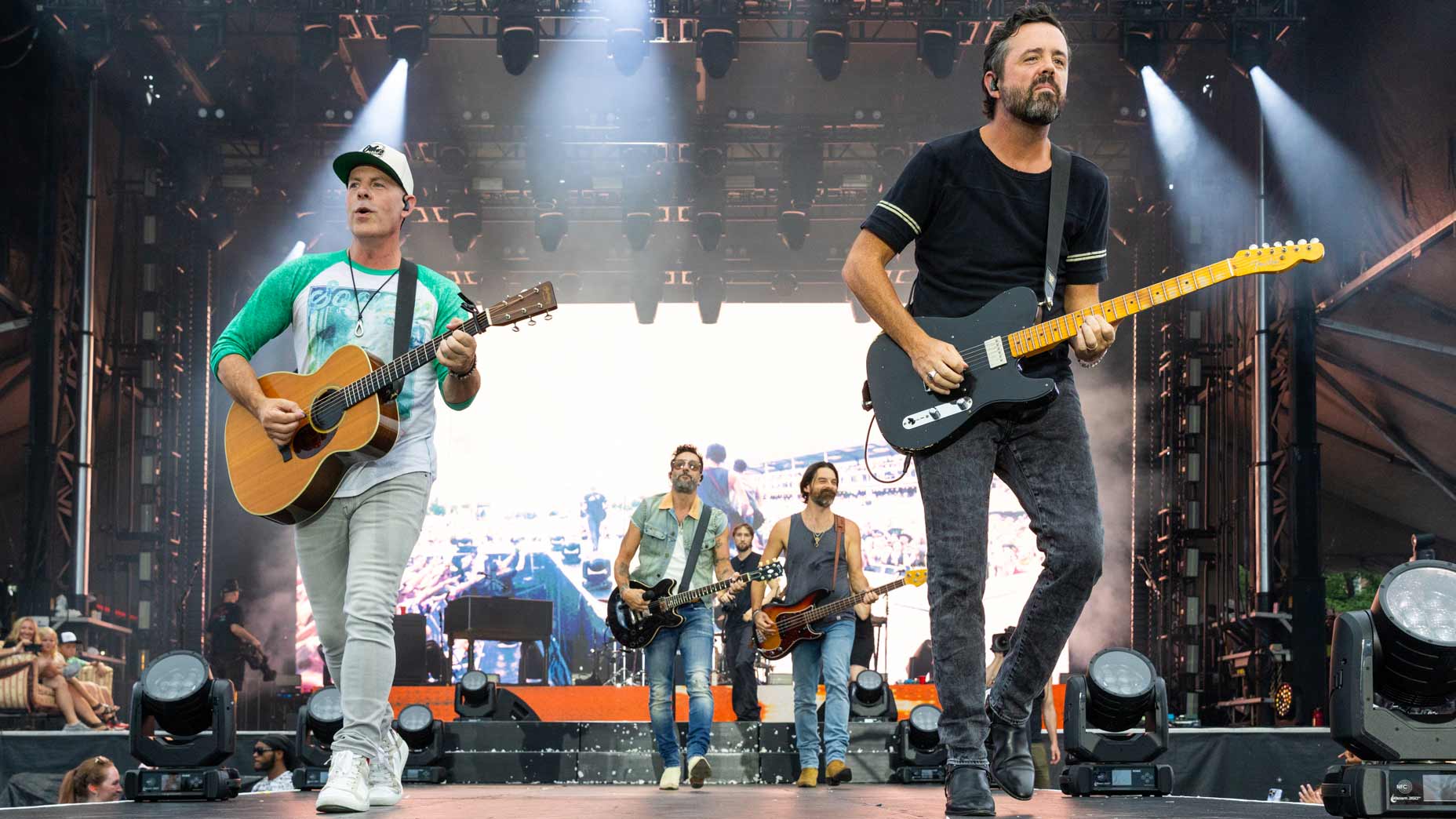 Trevor Rosen, Brad Tursi, Matthew Ramsey, and Geoff Sprung of Old Dominion perform onstage at the United Center on July 11, 2025 in Chicago, Illinois.