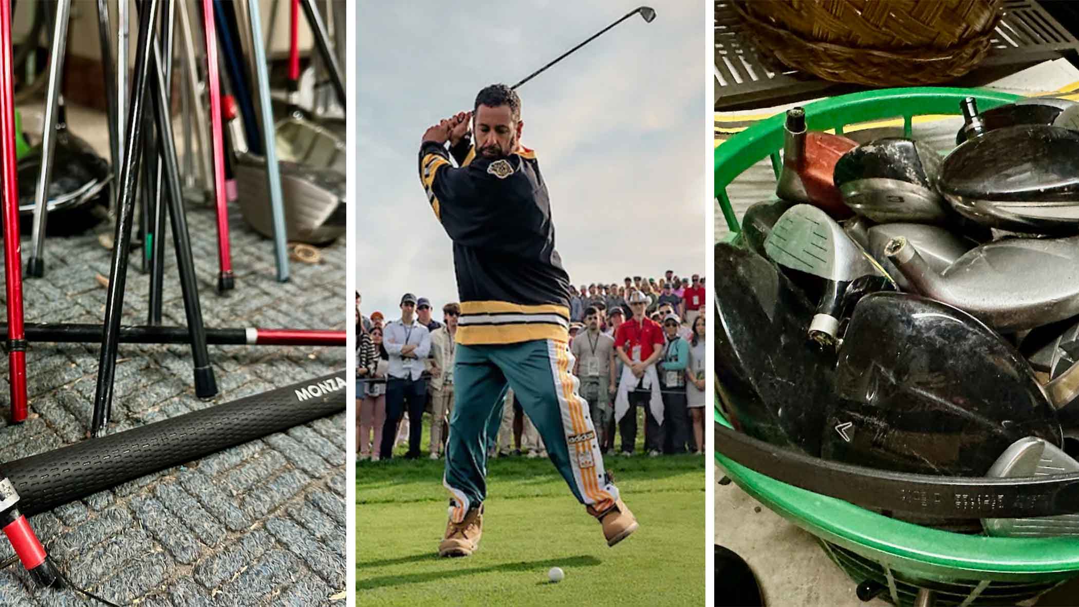 happy gilmore and scenes from the club repair center at Moorland Road Golf Center