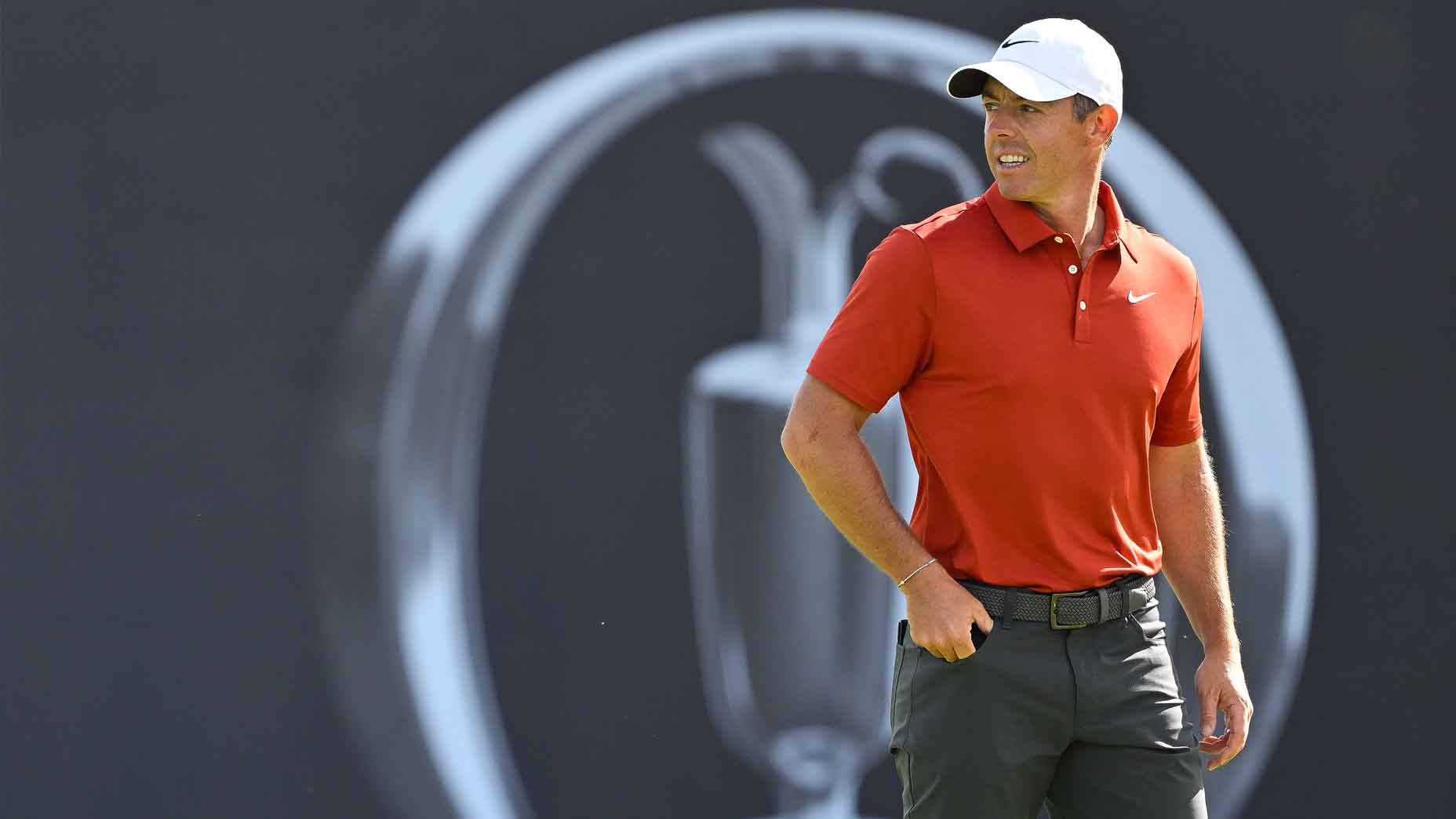 Rory McIlroy looks on during the Open Championship