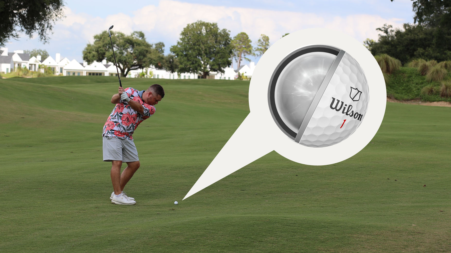 Jake Morrow takes aim with his Wilson Staff Model X Golf Ball
