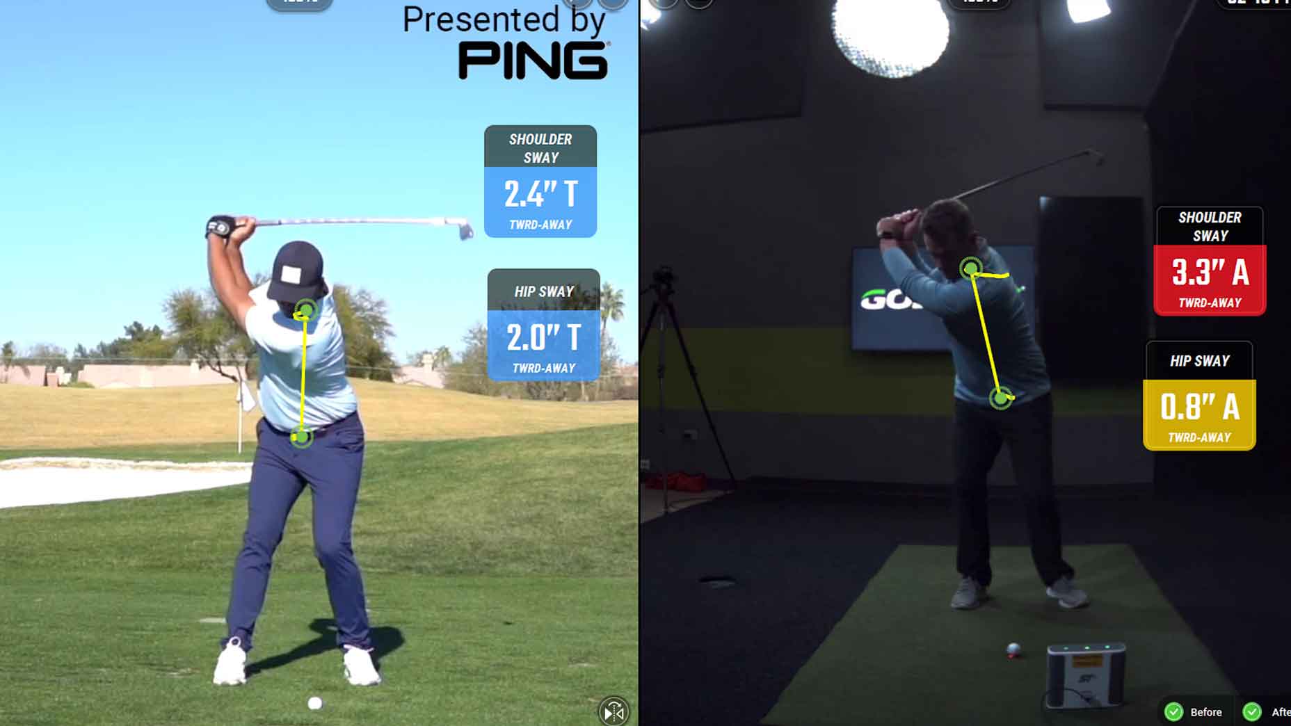 josh troyer shows how to properly and improperly sway your hips in the golf swing