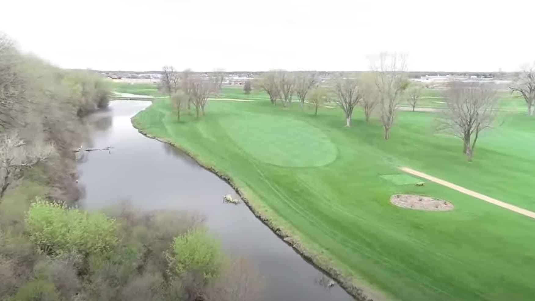 The tee shot at Minnehaha's 12th hole