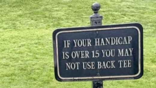 warning sign on golf course