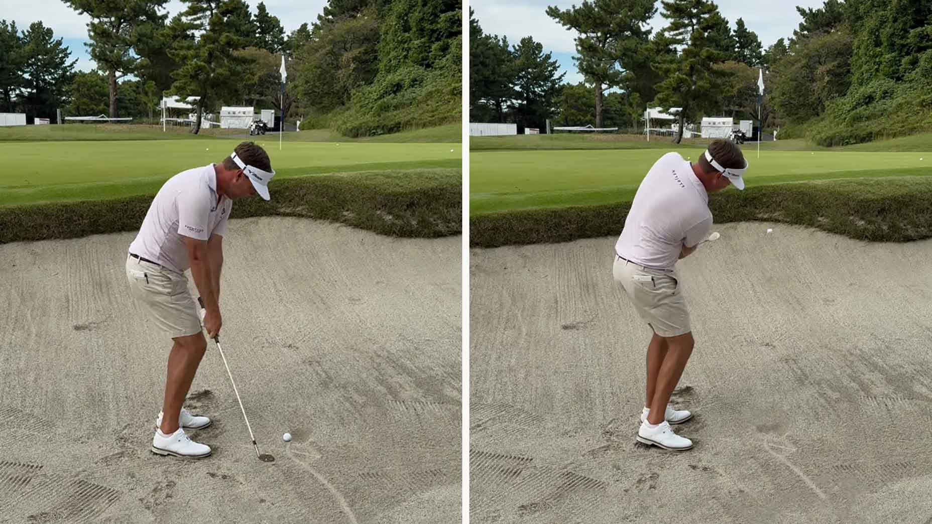 Keith Mitchell hits Thai spinner from greenside bunker