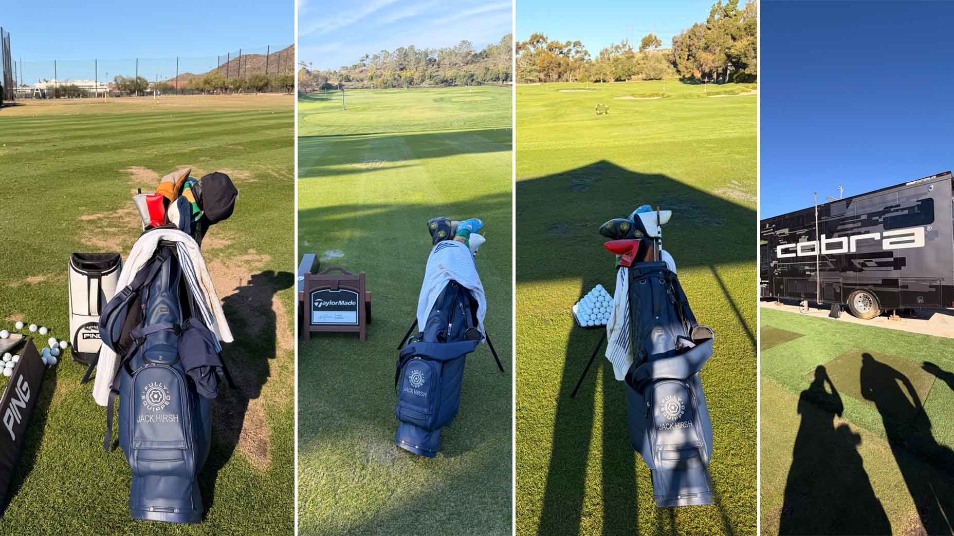 Jack Hirsh's golf bag at various OEM fitting facilities.