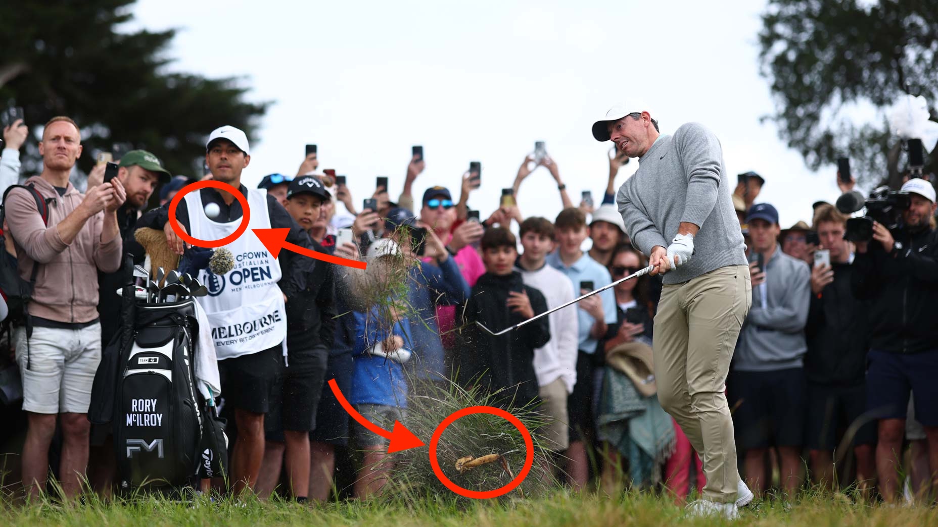 This fantastic photo of Rory McIlroy captured both ball and banana.
