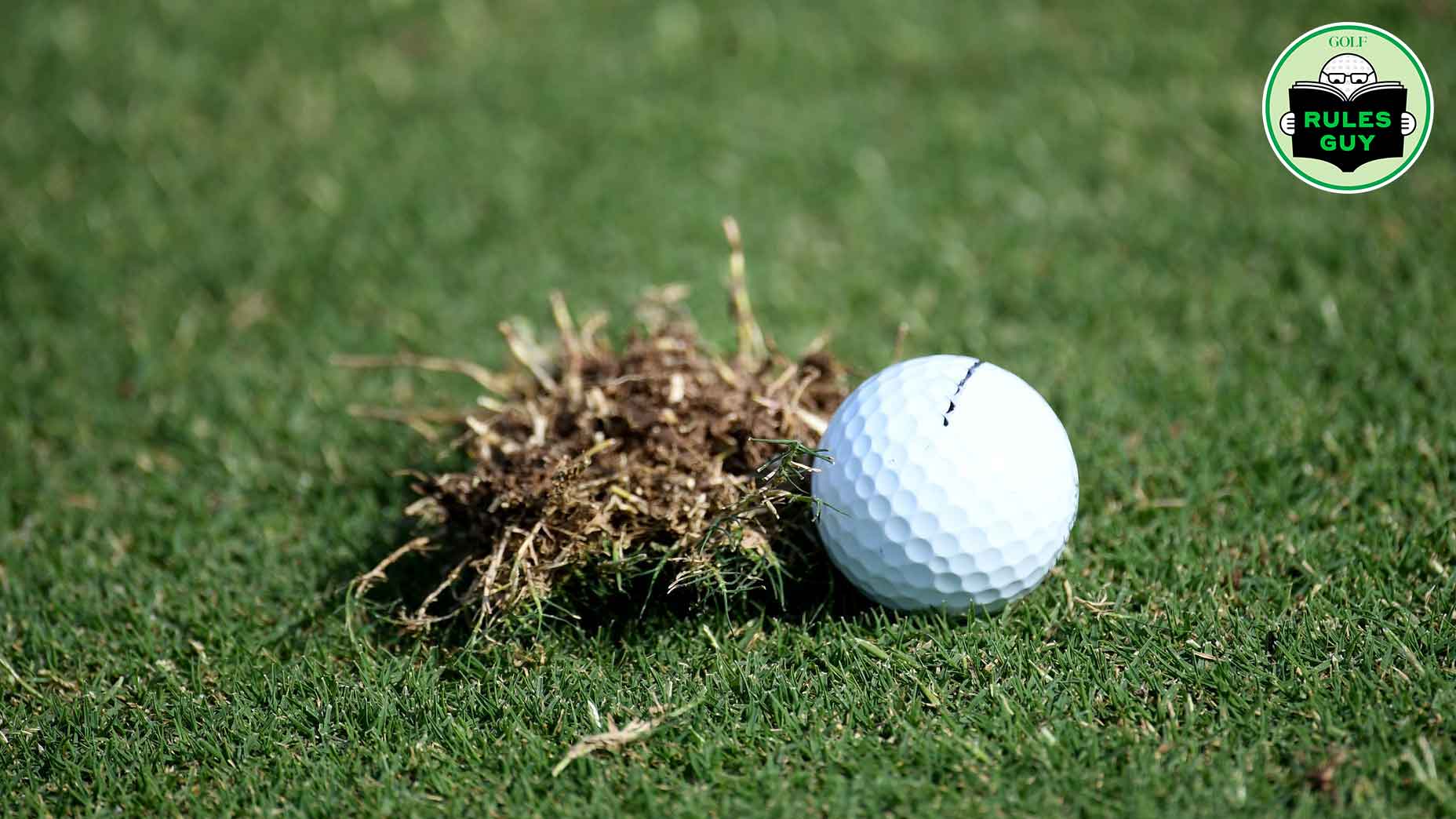 ball next to a divot