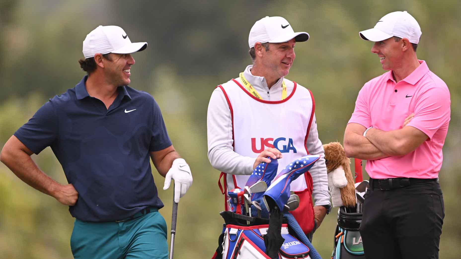 Rory McIlroy and Brooks Koepka talk at the 2023 U.S. Open